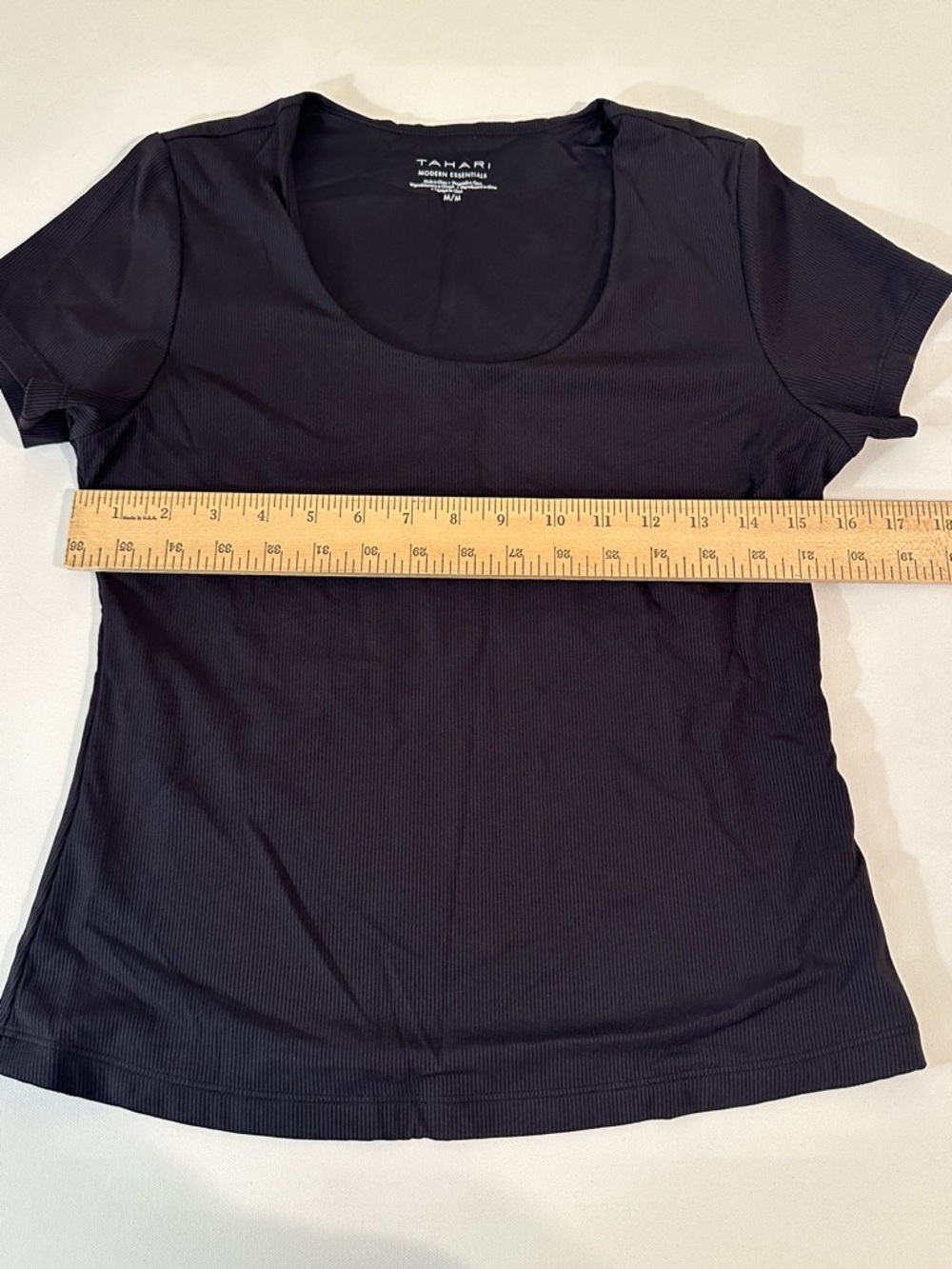 TAHARI - WOMENS - RIBBED SHORT SLEEVE SHIRT - Picture 4 of 4